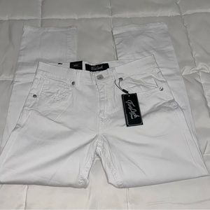 Mens True Luck white bootcut jeans new